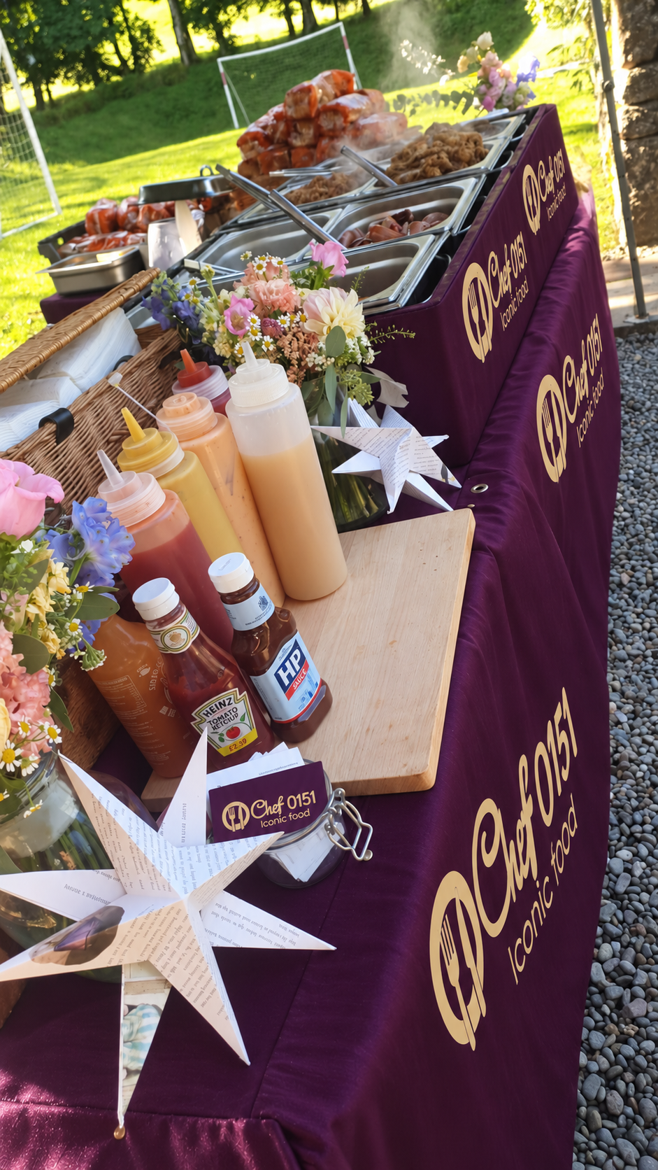 Outdoor food service table