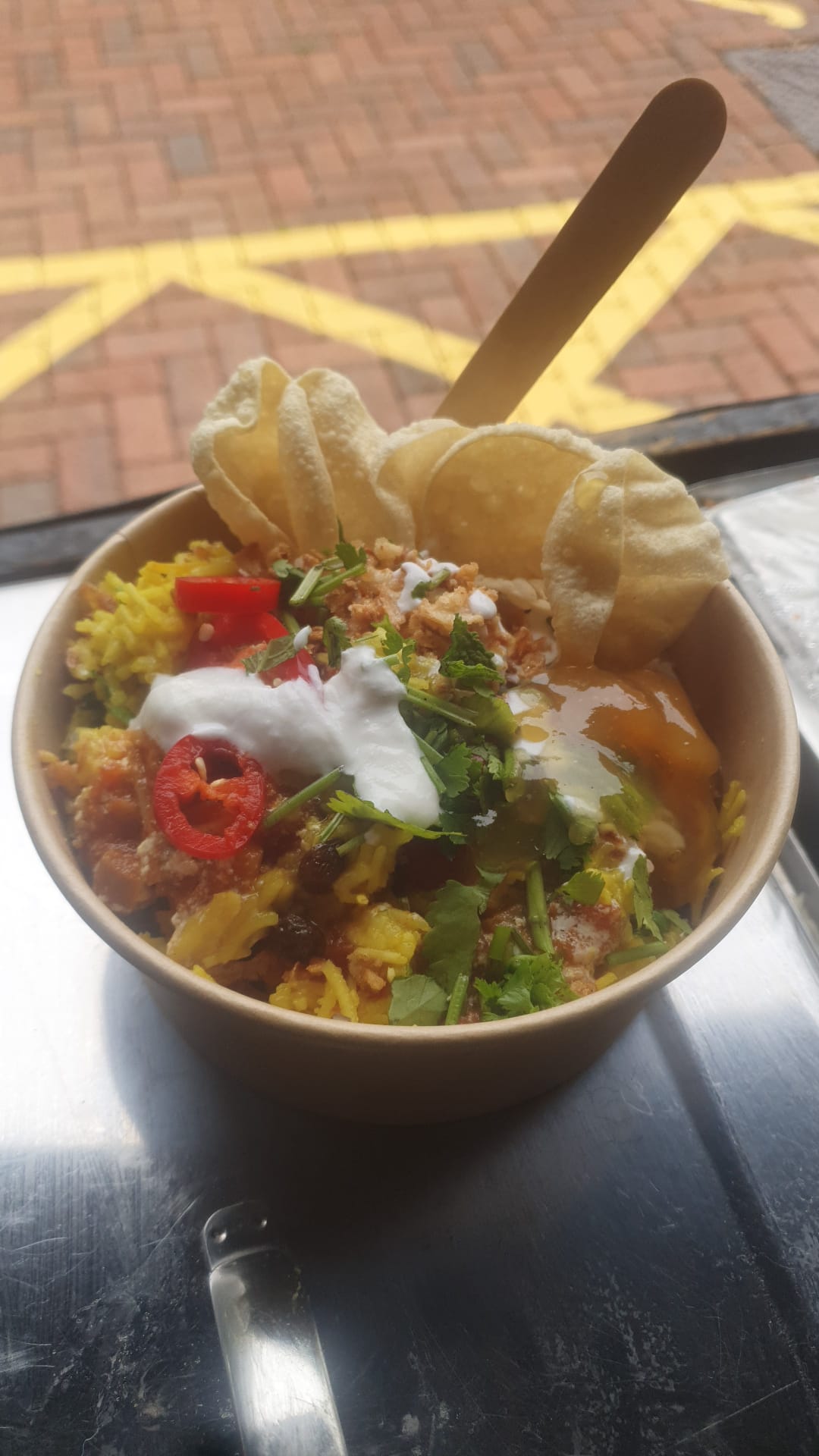Freshly served food with herbs
