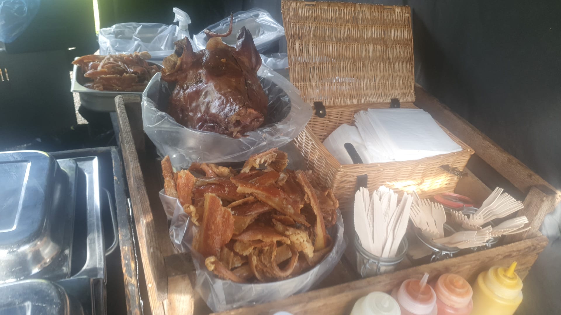 Hog roast carving station